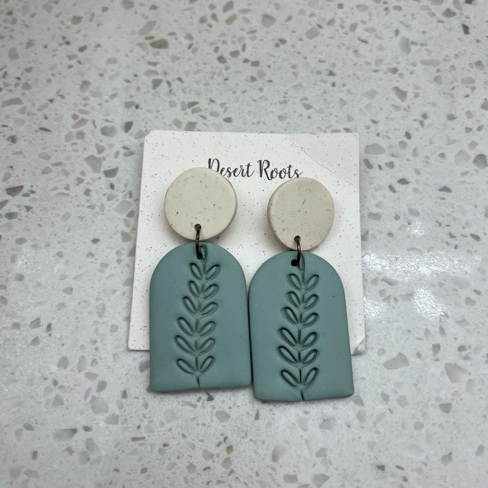 Handmade clay floral earrings